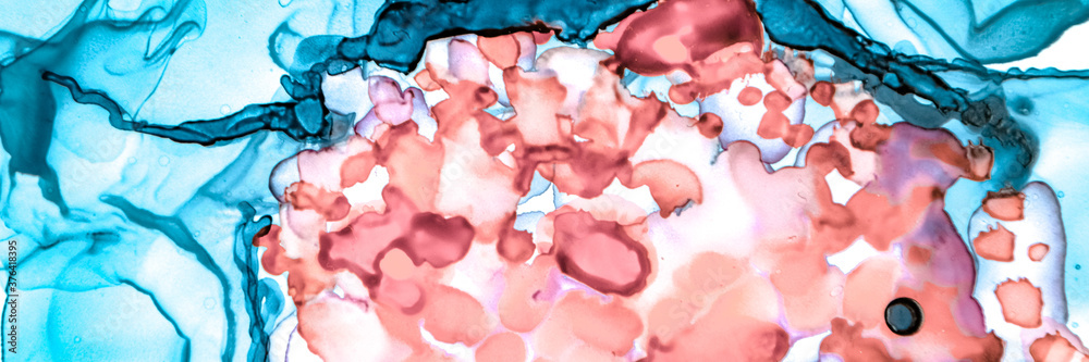 Fototapeta premium Marble Abstract Art. Nautical Illustration. Blue 