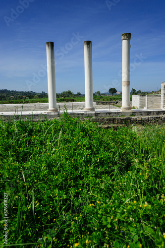 foro romano,Conimbriga, ciudad del Conventus Scallabitanus, provincia romana de Lusitania, cerca de Condeixa-a-Nova, distrito de Coimbra, Portugal, europa photo