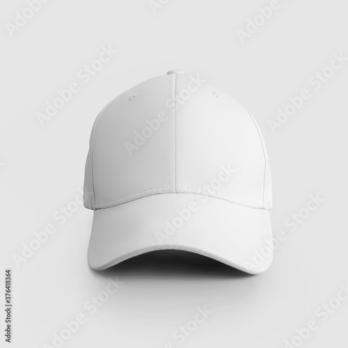 Mockup white baseball cap close up isolated on background, hat for design presentation.