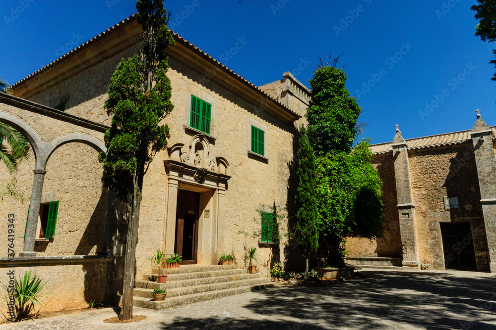 Santuario de Nostra Senyora de Cura, ubicado en el Puig de Cura,  Pla de Mallorca, Mallorca,Islas Baleares, España