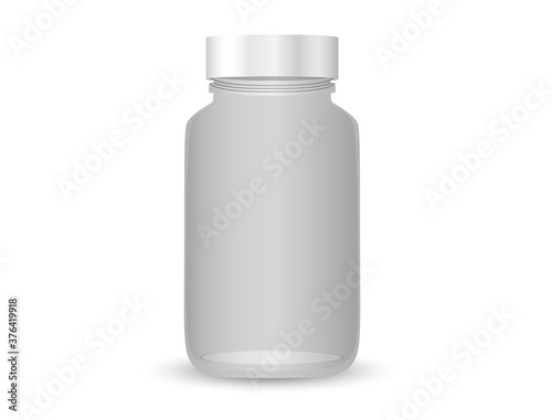 Plastic bottles for medicine packaging in silver color