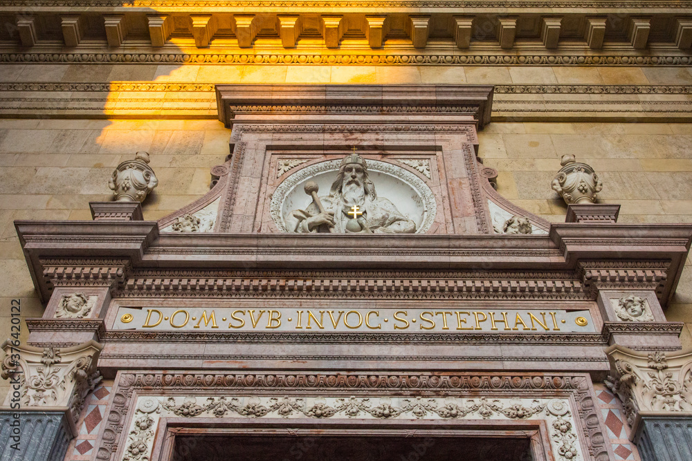 View of the entrance portal of St. Stephen's Basilica in Budapest. Hungary View of the entrance portal of St. Stephen's Basilica in Budapest. Hungary