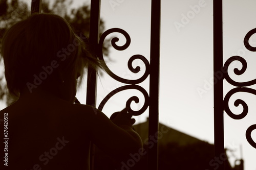 silhouette of a baby gril 