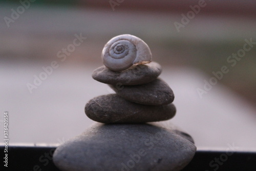 zen stones on a wooden background