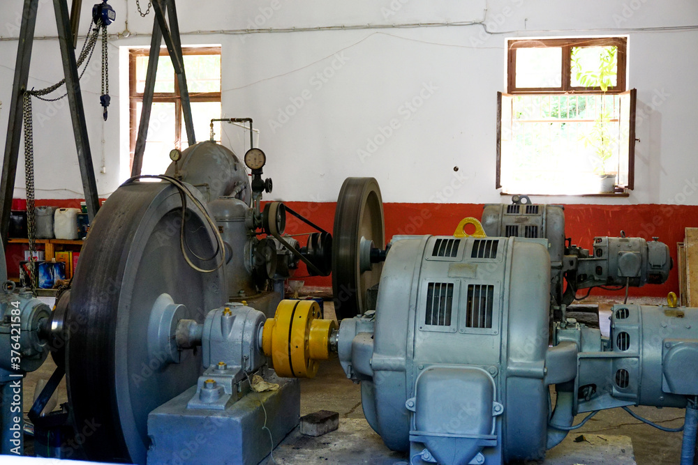 Turbins and generators on Banaz river in Usak Turkey