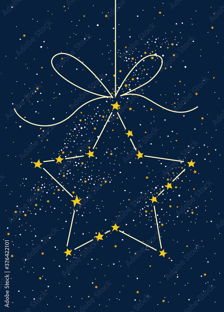 Illustration of the constellation in the star shape