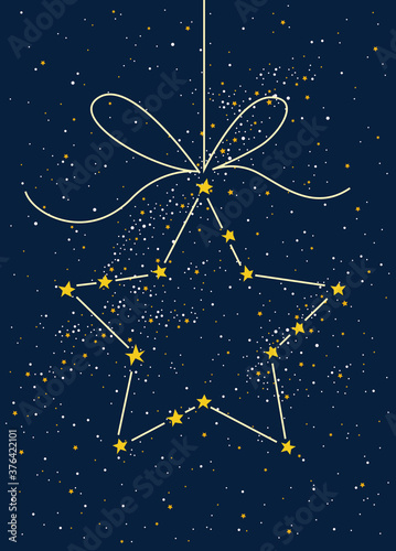 Illustration of the constellation in the star shape