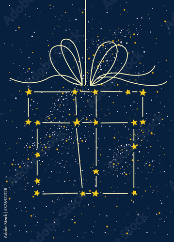 Illustration of the constellation in the gift shape