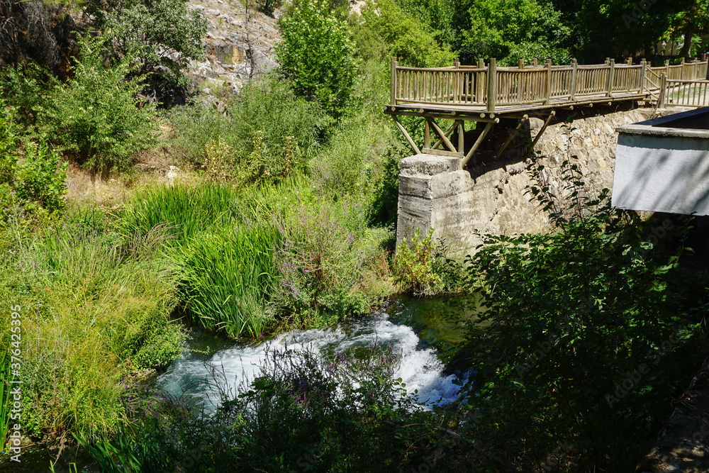 Fototapeta premium Clandras Bridge on Banaz river in Usak Turkey made by Phrygians and hydro electric central