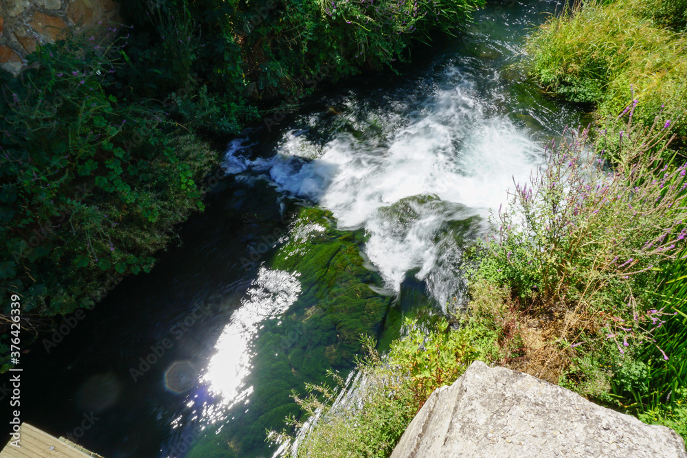 Clandras Bridge on Banaz river in Usak Turkey made by Phrygians and hydro electric central