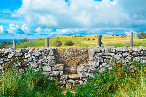 Traditional Stone Wall Style on a walk in the English Countryside
