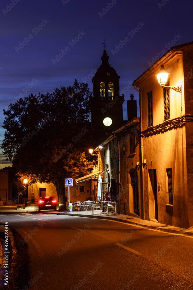 Celler de Randa junto a la iglesia de la inmaculada concepcion y el beato Ramon Llull, Randa, Mallorca, islas baleares, Spain