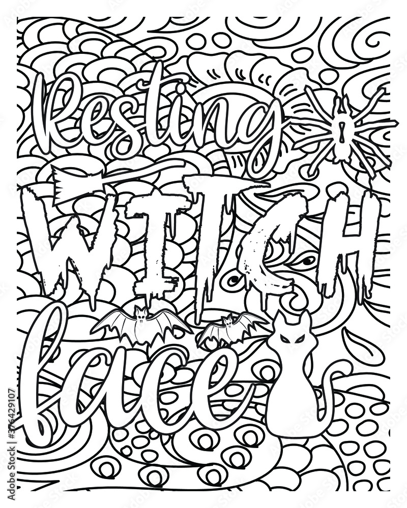 Halloween coloring book pages design. Halloween coloring book pages design.