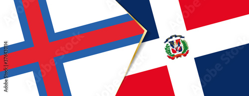 Faroe Islands and Dominican Republic flags, two vector flags.