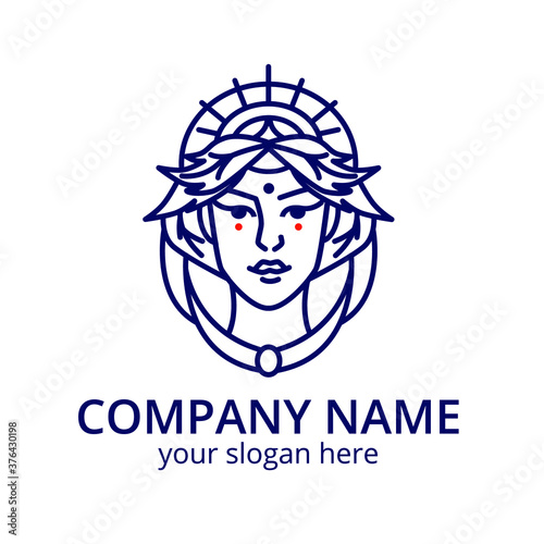 Logo of the goddess of the earth. Natural cosmetic logo.