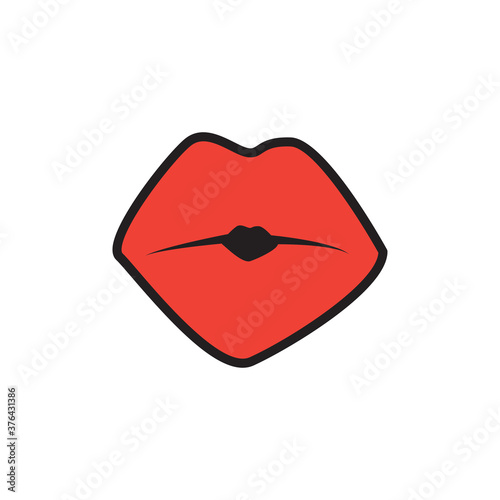 Kiss lips icon design template vector isolated