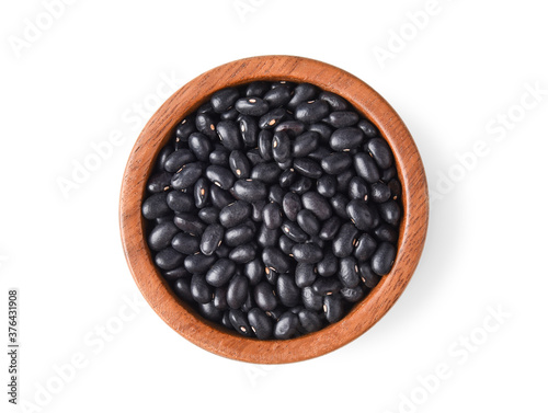 Black beans on a white background