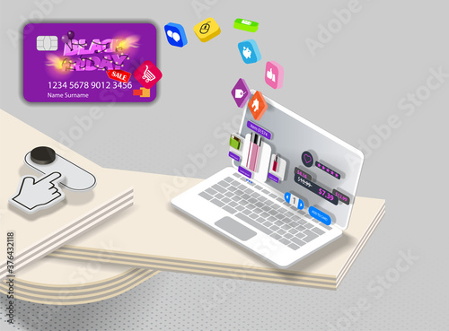 Laptop on the office Desk with the interface of an online store selling face cosmetics
