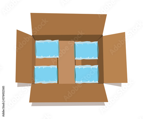 Big Air Cushion Pillow Bag for Packing with post box ,Vector illustation.