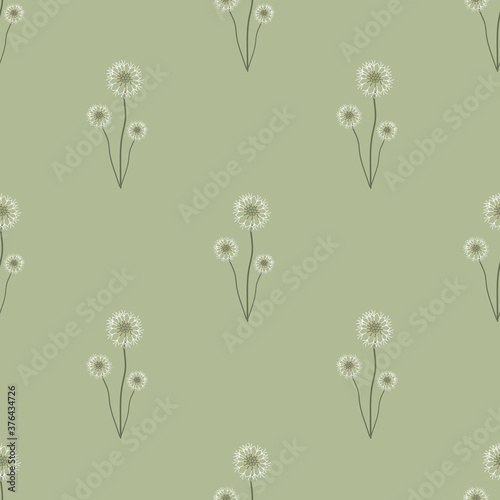 dandelion seamless pattern.for fashion  fabric  and all prints on brown background colors.