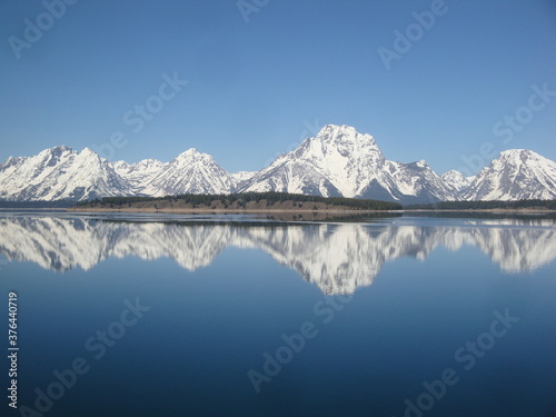 Grand Tetons and lake