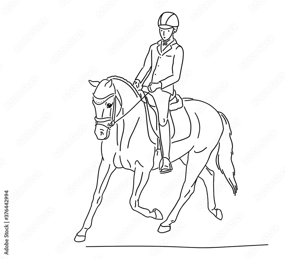 Fototapeta premium Young athlete riding a pony