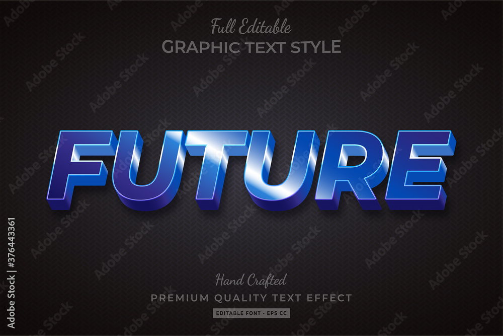 Future Techno 3d Text Style Effect Premium Vector