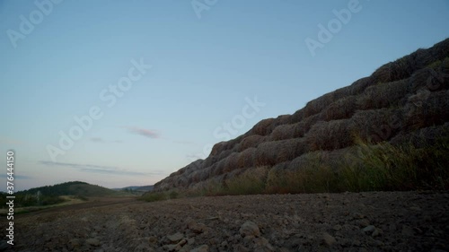 haystack in the evening in Russia