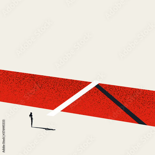 Business woman career vector concept. New opportunities, overcome challenge, find solution symbol.