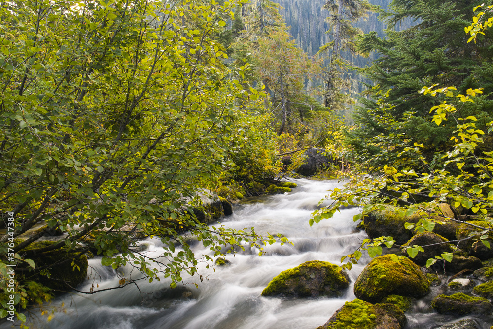 Wasserfall beim Wandern Whistler, Joffre Lakes Wasserfall beim Wandern Whistler, Joffre Lakes