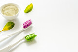 Herbal dental care - tooth powder with toothbrush