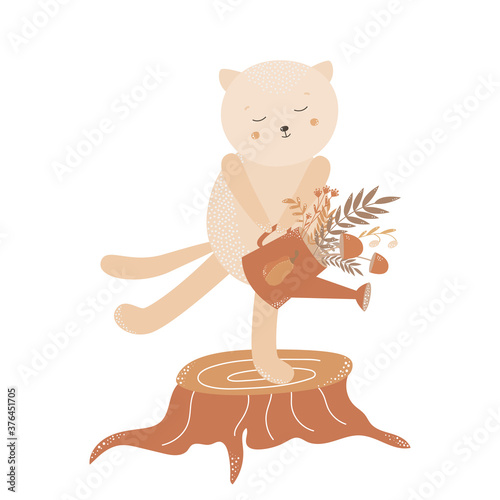 cat with watering