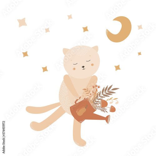 cat with watering