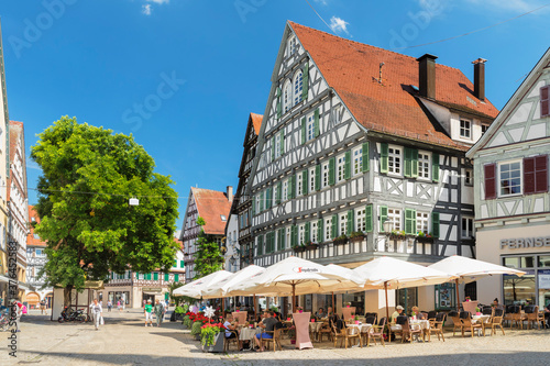 Street cafes and restaurants in pedestrian area, Schorndorf, Schorndorf, Baden-Wurttemberg photo