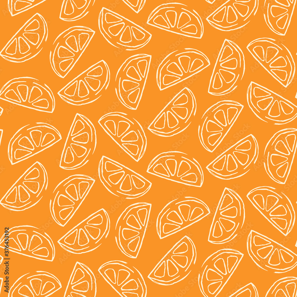 Seamless fruit outline pattern of abstract orange slices
Seamless fruit outline pattern of abstract orange slices