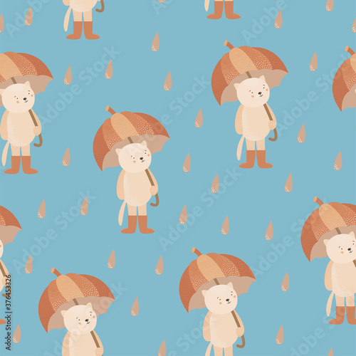 pattern cat under an umbrella