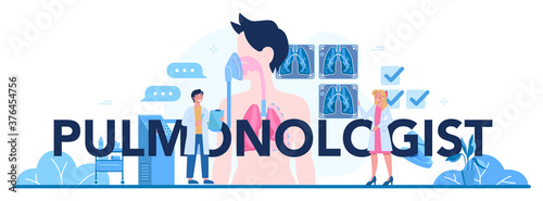 Pulmonologist typographic header. Idea of health and medical