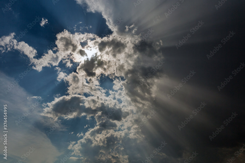 sky with cloud covers the sun rapidly