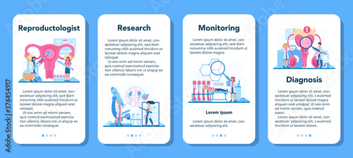 Reproductologist and reproductive health mobile application banner set
