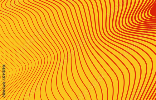 Fototapeta Naklejka Na Ścianę i Meble -  Abstract horizontal striped background. Ultra thin abstract wavy lines on orange backdrop. for cover design, poster or banner with space for text. Vector illustration.