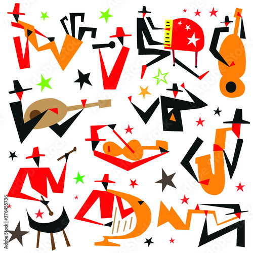 jazz musicians - vector illustration