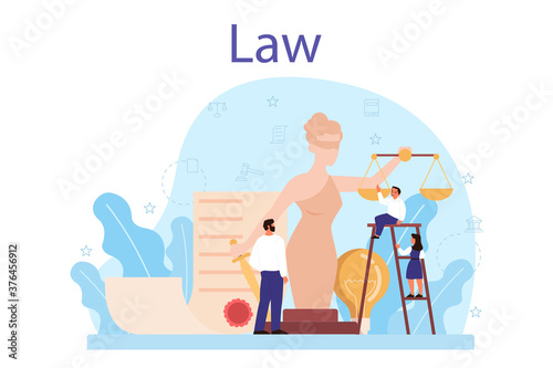Law class concept. Punishment and judgement education. Guilt