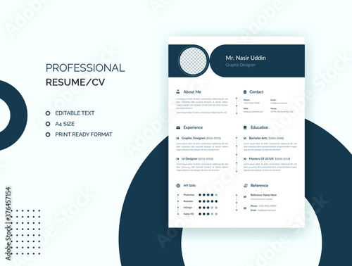 Professional, Business, Corporate, Job, Minimalist resume, cv template
