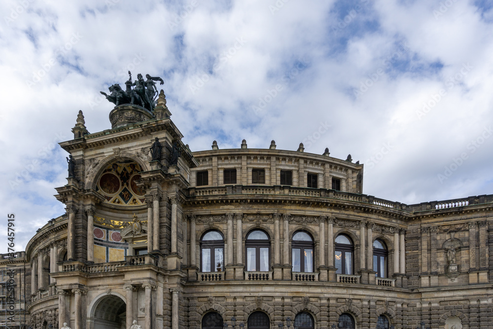 the Semperoper building in Dresden with the Quadriga above the entrance