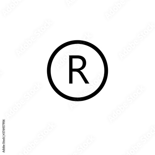 R black sign icon. Vector illustration eps 10
