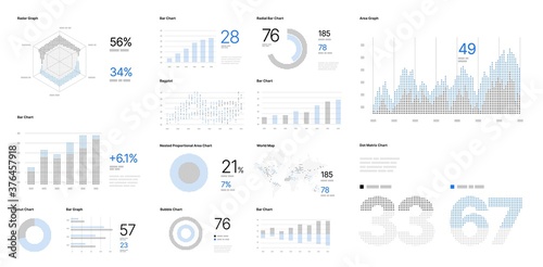 Infographic elements for business layout, presentation template, flyer, leaflet and corporate report. UI and UX Kit with big data visualization.