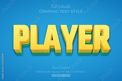 Player Cartoon Editable Text Style Effect Premium