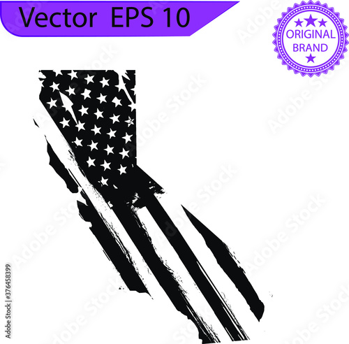 California patriotic map. Vector graphic design illustration. Highly Detailed California Silhouette map. California map with American national flag illustration. Transparent background