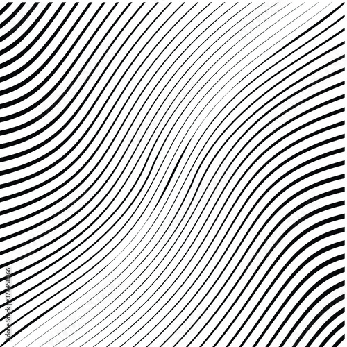 Wallpaper Mural Abstract warped Diagonal Striped Background . Vector curved twisted slanting, waved lines texture
 Torontodigital.ca