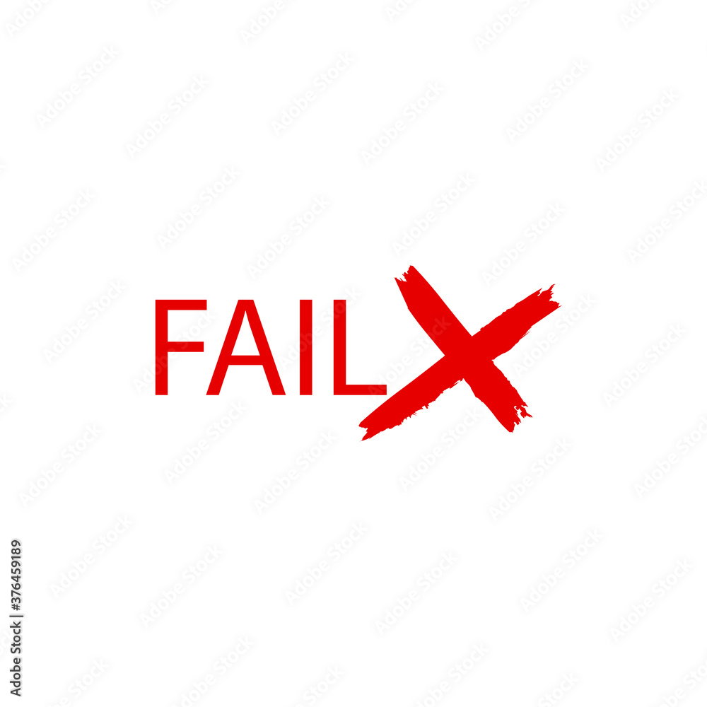 Icon lettering fail and cross. Vector illustration eps 10 Icon lettering fail and cross. Vector illustration eps 10